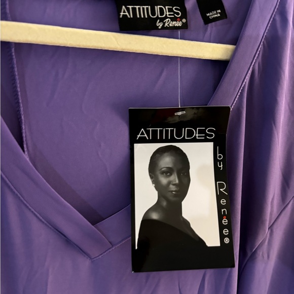 Attitudes by Renee Jersey Purple Women's Dress Sz 3XP NWT - Picture 5 of 6
